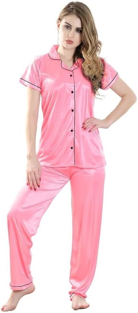 Women’s Satin Button-Down Nightwear Pyjama Set