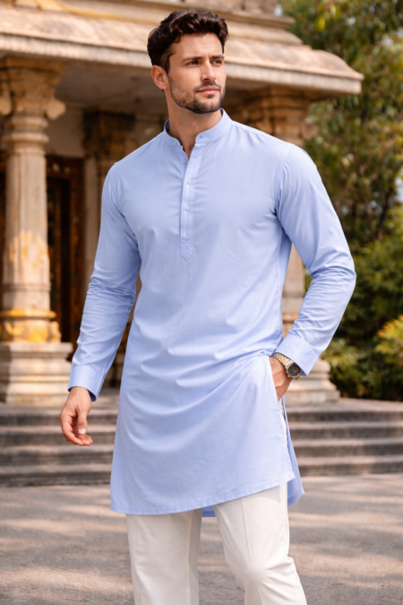 Men’s Solid Cotton Straight Kurta