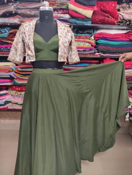 Western Wear Green Dress