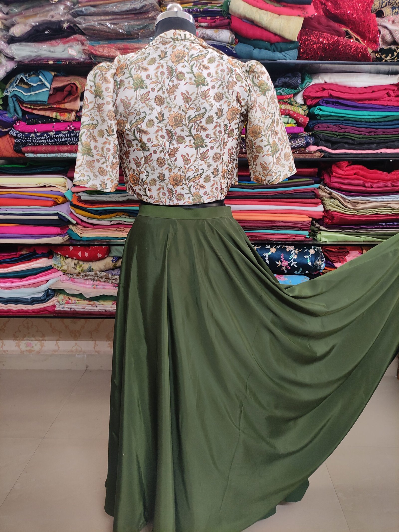 Western Wear Green Dress - Image 3