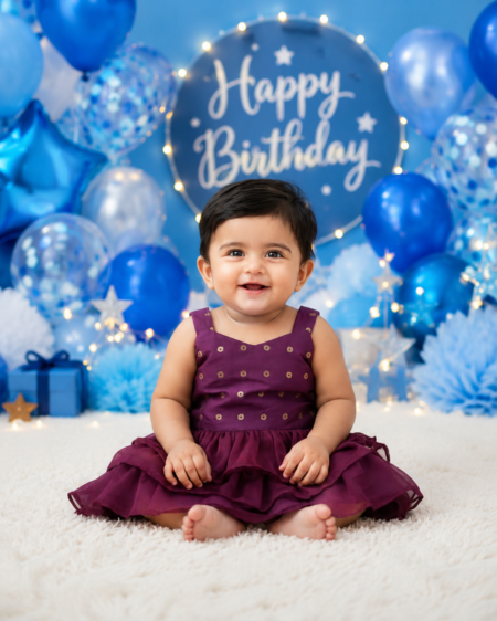 Cute Purple Baby Girl Birthday Party Dress