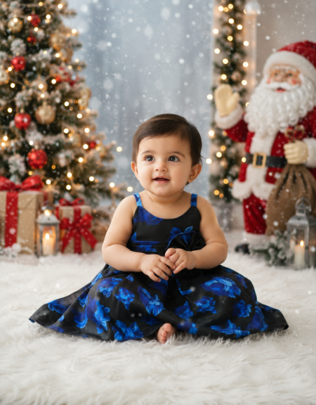 Royal Blue Baby Girl Christmas Party Dress