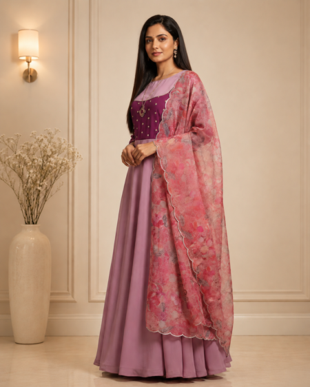 Royal Mauve Anarkali Gown