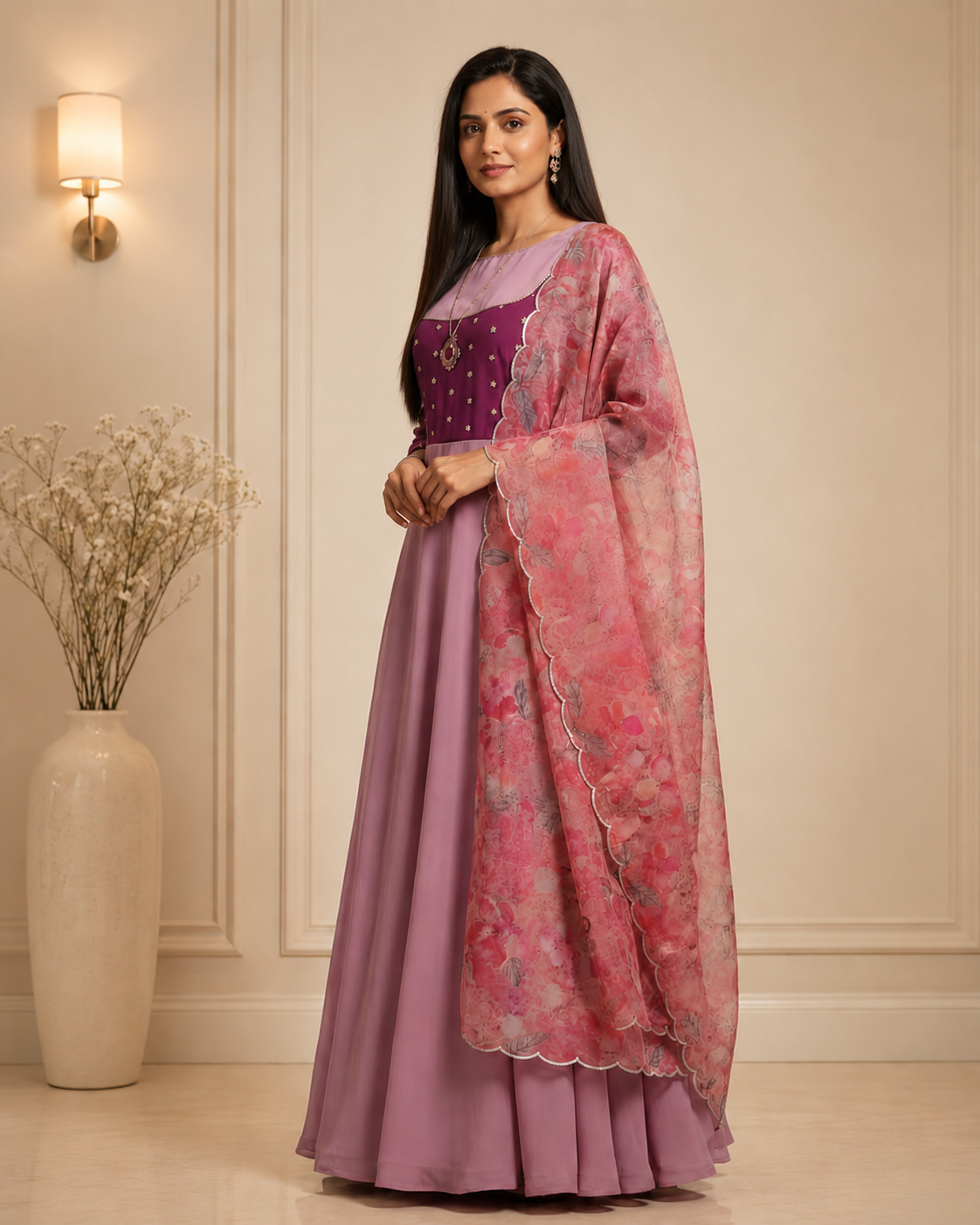 Royal Mauve Anarkali Gown