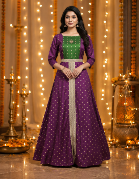Royal Purple Festive Anarkali Gown