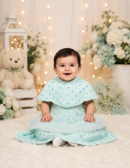 Mint Pearl Baby Girl Party Dress