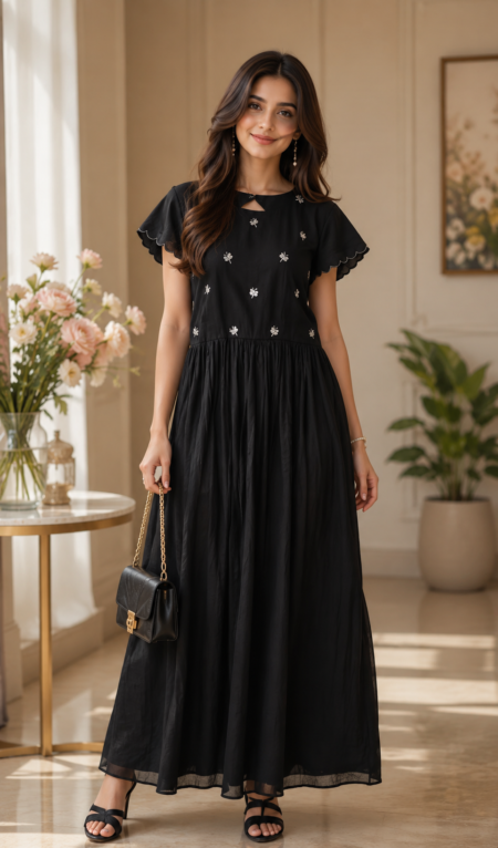 Elegant Black Maxi Dress for Women
