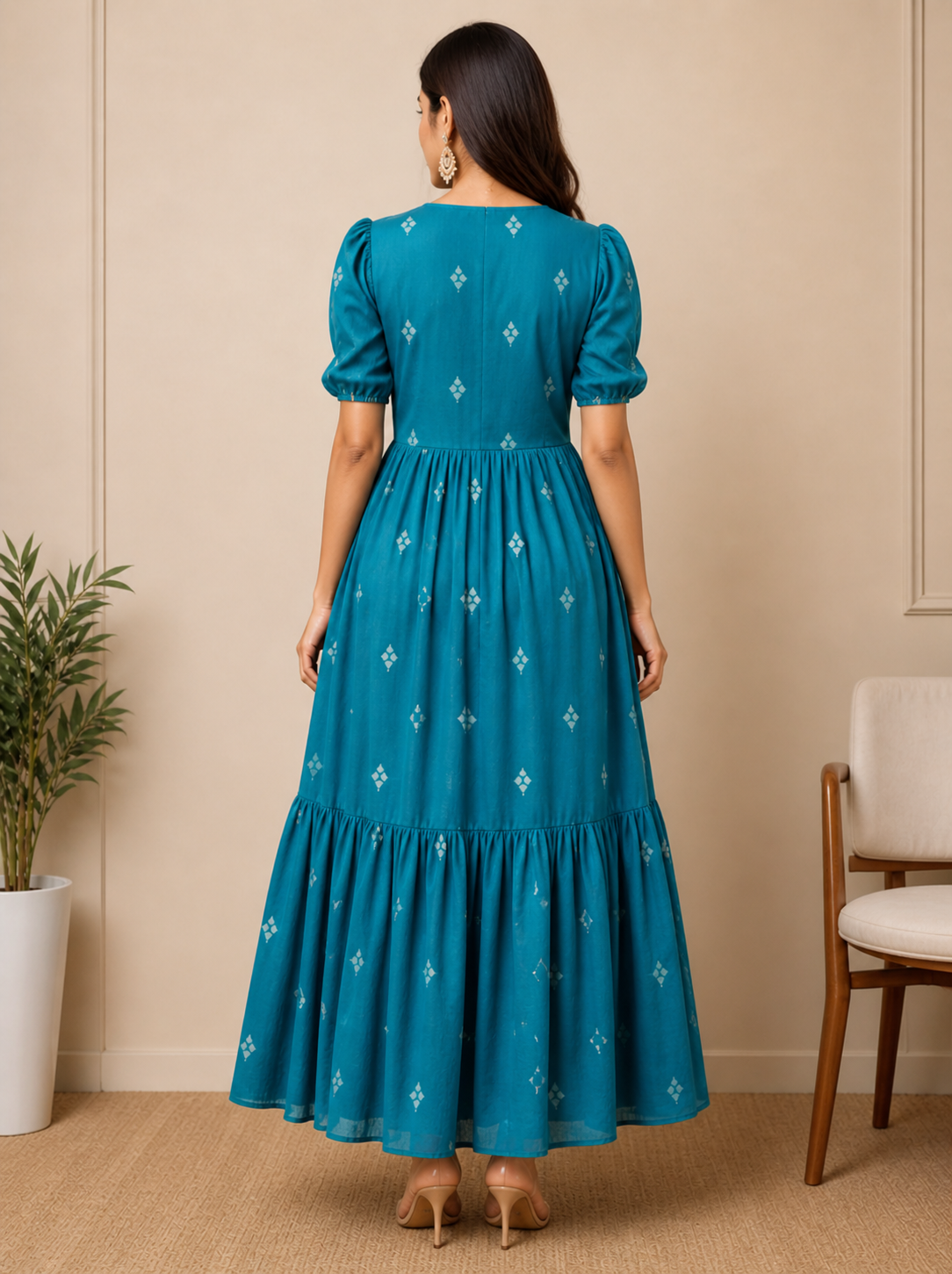 Blue colour frills frock - Image 2