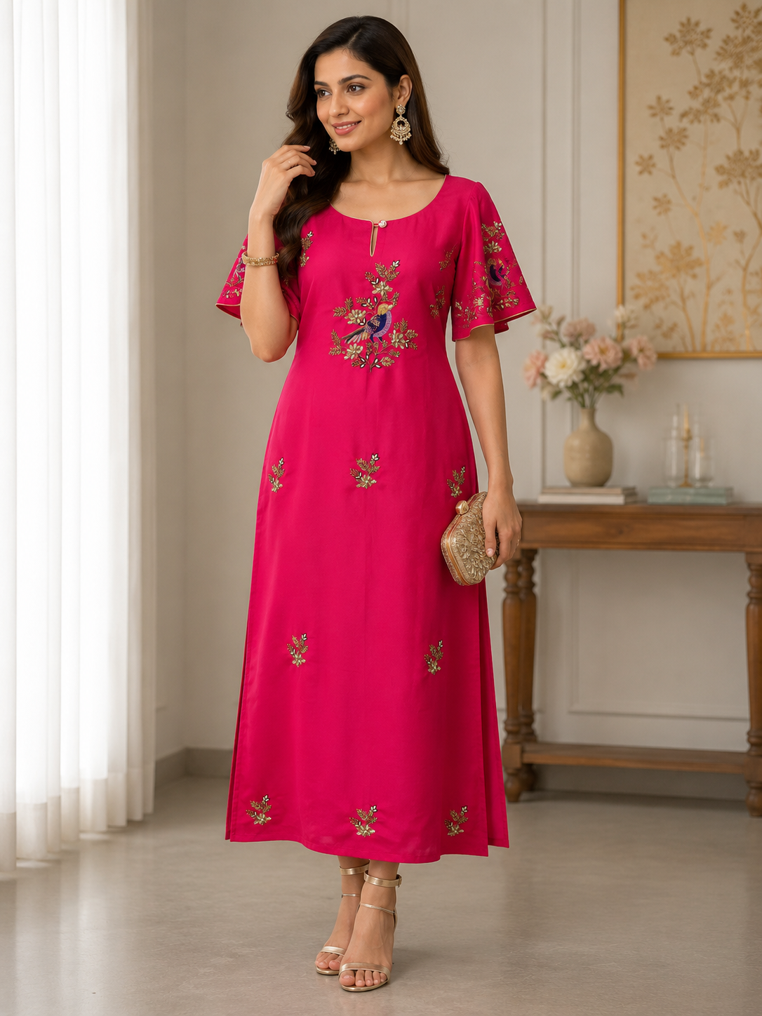 Premium Pink Ethnic Top