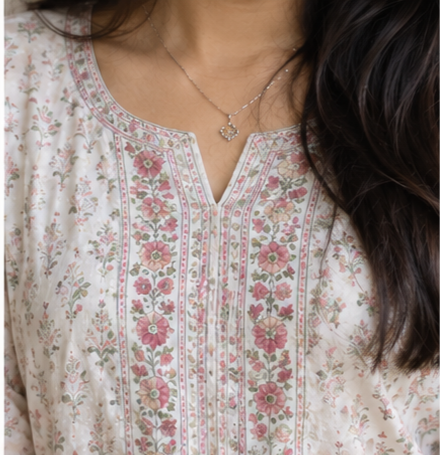 Women Floral Printed Cotton Straight Kurti (Copy) - Image 3