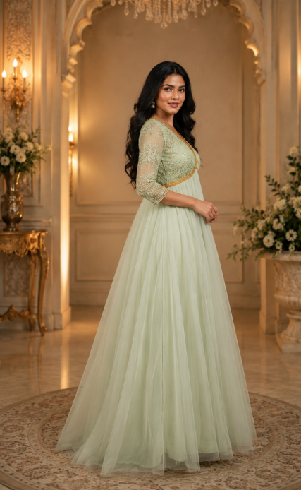 Pista green Alia cut kurti - Image 2