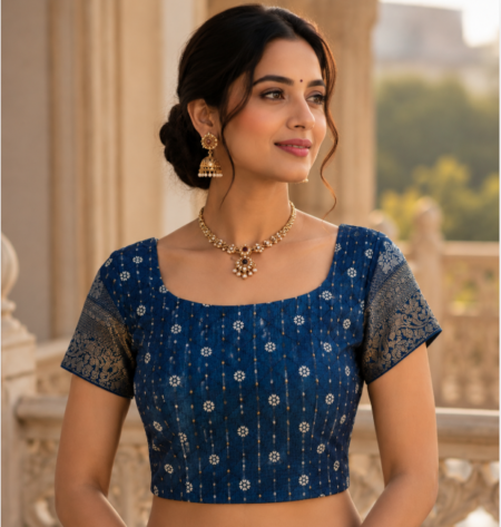 Royal Blue Designer Blouse
