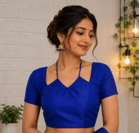 Royal Blue Designer Saree Blouse