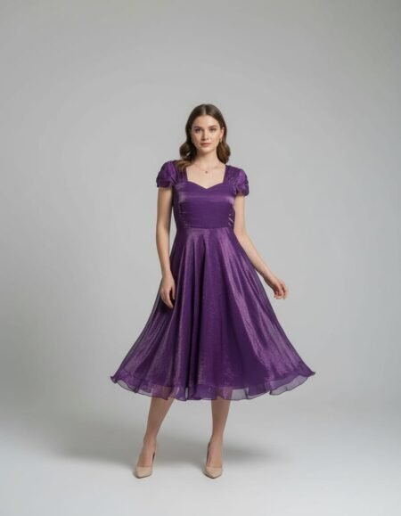 Royal Violet Fit & Flare Party Dress