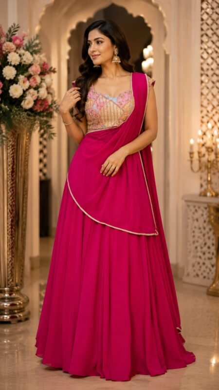 Fuchsia Pink Designer Lehenga